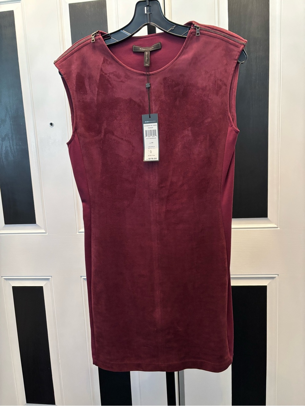 BCBG MAXAZRIA Karlee Faux-Suede Dress. NWT xtra small $90.